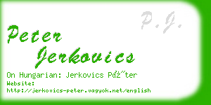 peter jerkovics business card